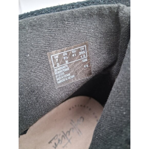 Clarks Collection Women's 9.5 M Sharon Spring Boot Black Suede Wedge Side Zip - Picture 10 of 11